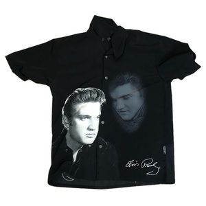 Official Elvis Presley Button Up Graphic Shirt